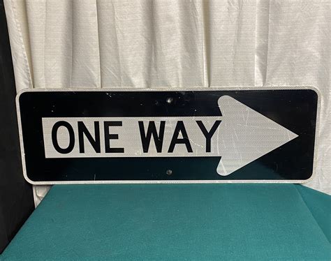 Vintage Authentic One Way Street Sign Right Arrow Real Pennsylvania