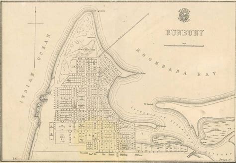 Bunbury Map 1851 1880 — Streets Of Bunbury