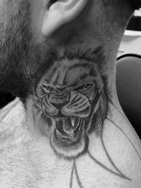 30 Lion Neck Tattoo Ideas For Men Masculine Designs