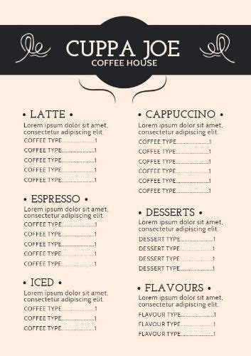 This Formal Cafe Menu Template Is Perfect For A Cute Little Cafe The