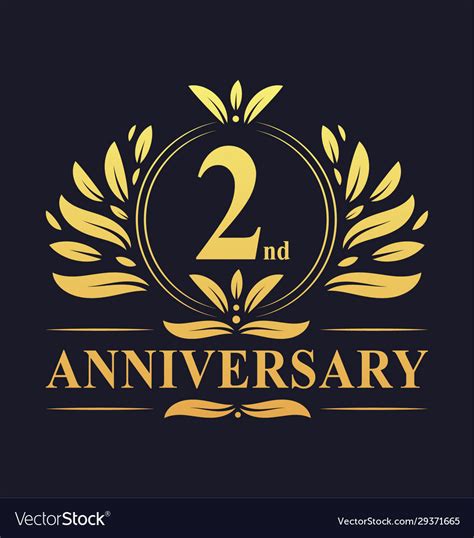 2nd Anniversary Logo 2 Years Anniversary Design Vector Image