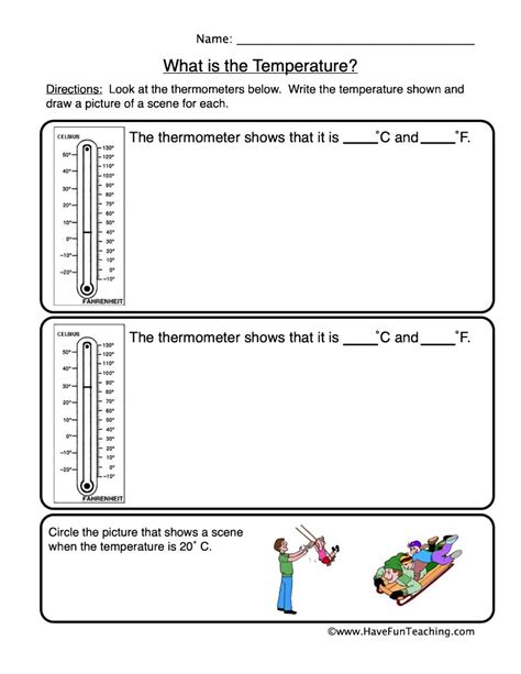 Thermometer Reading Worksheet Have Fun Teaching