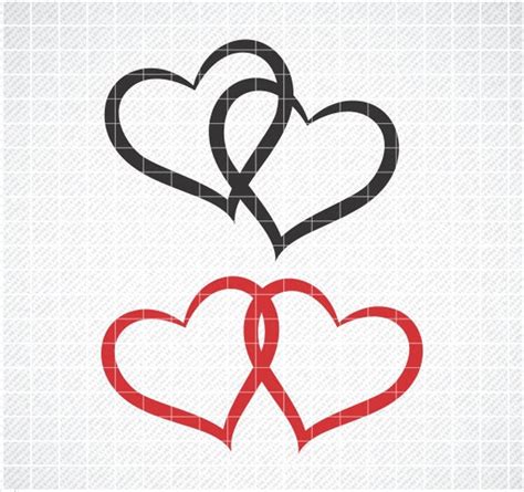 Love Svg Linked Hearts Svg 2 Hearts Svg Love Hearts Svg Valentines Day Clipart Cricut