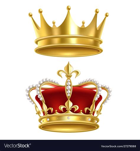 Real Royal Crown Imperial Gold Luxury Monarchy Vector Image