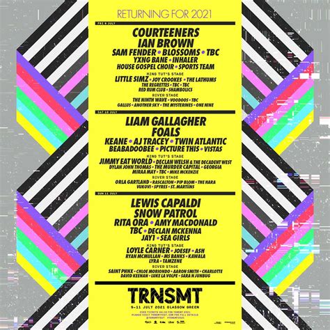 Friday night's festival line up gates open at 4:00 pm. TRNSMT 2021 | Festival Tickets, Line-Up & Info ...