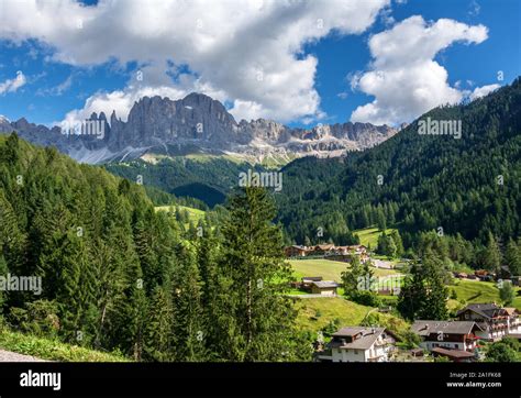 Drive Through Dolomite Mountain Range Stock Photo Alamy