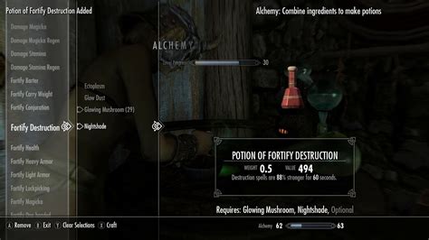 How To Make A Fortify Destruction Potion Skyrim Youtube