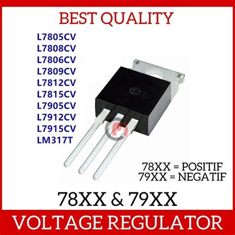Voltage Regulator Tegangan Linear 78xx 79xx 7805 7812 7905 7912 Volt