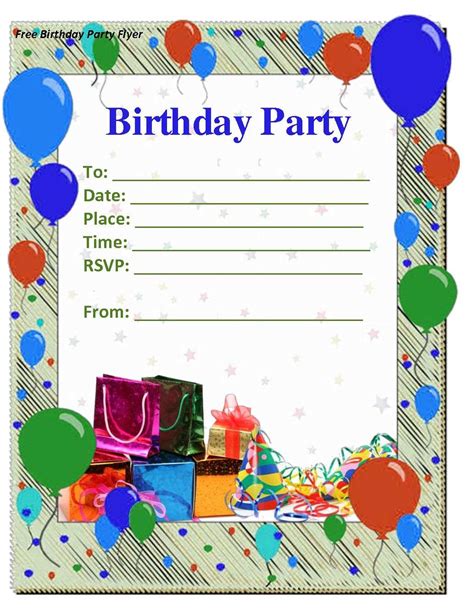 33 Blank Birthday Invitation Templates Vector Free Download Download