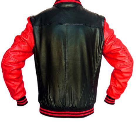Red And Black Motorcycle Real Leather Jacket In Usa Uk Canada