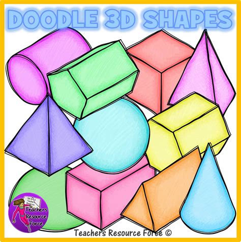 3d Doodle Shapes Clip Art
