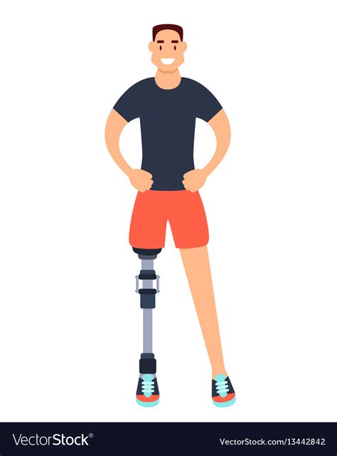 Man With Prosthetic Leg Royalty Free Vector Image