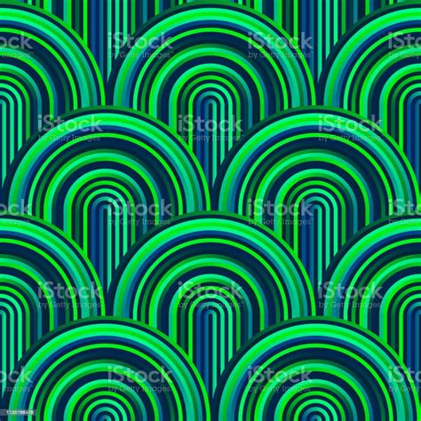 Crazy Curves Tangled Geometric Pattern With Bright Green Colors Stock