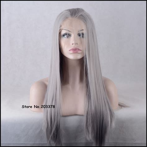 Strong Beauty Long Straight Silver Greygray Wigs Japan Kanekalon