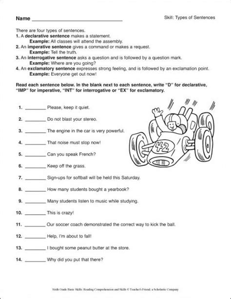 Printable 6th Grade Worksheet