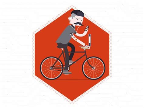 Sr Hipster Image Icon Motion Design Seniors Users Bicycle 
