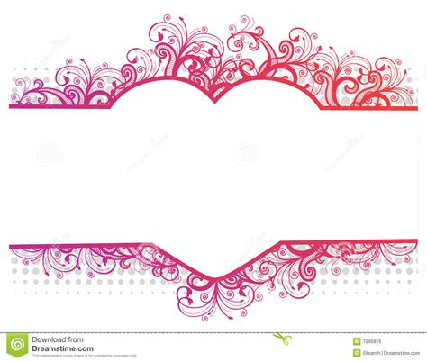 Vector Illustration Of A Floral Border With Heart Royalty Free Stock