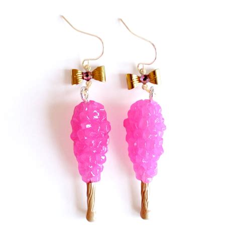 Pink Rock Candy Earrings Kitsch Jewelry Rockabilly Pinup Etsy