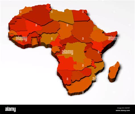 3d Illustration Political Map Of Africa Continent Stock Photo Alamy