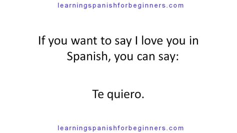 How Do You Say I Love You In Spanish Pronunciation Youtube