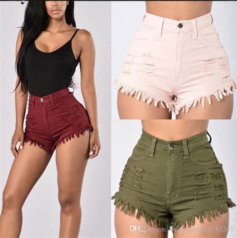 2020 2017 Womens Summer Sexy Ripped High Waisted Denim Shorts Army