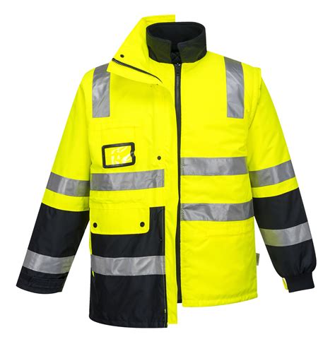 Huski Venture Hi Vis Waterproof Jacket 4 In 1 Workwear Reflective