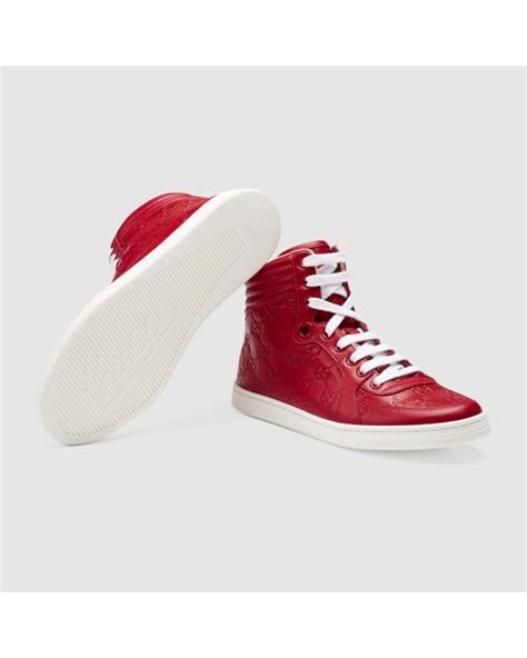 Gucci Signature High Top Sneaker In Red Save 28 Lyst