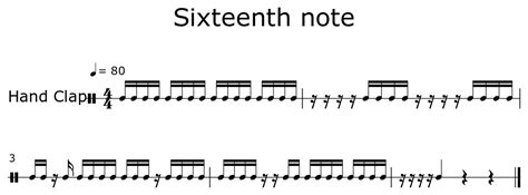 Sixteenth Note Sheet Music For Hand Clap