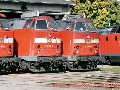 Parade Der Dieselloks Der Br 219 In Weimar Zu Ihrem Einsatzende 2002