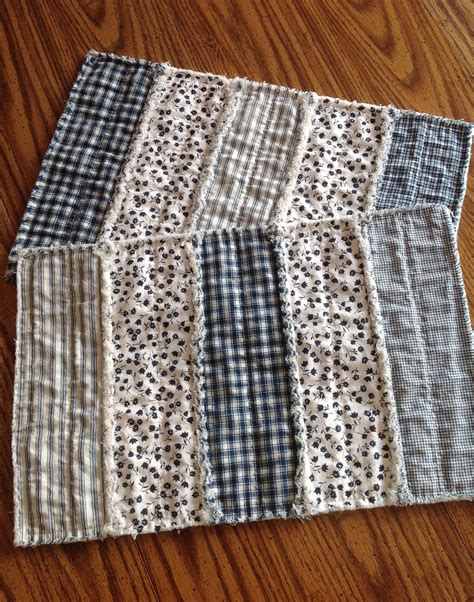 Blue Quilted Farmhouse Placemats Set Of 2 Placemats Handmade
