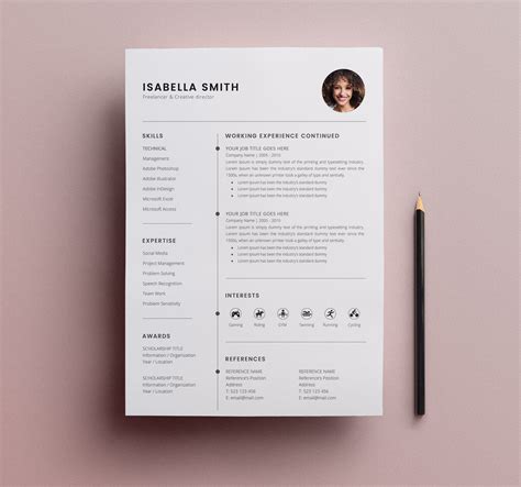 Free Resume Template 3 Page Cv Template Graphic Design Junction