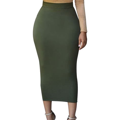 Buy Women Skirts Pure Elastic Waist Pockets Buttocks