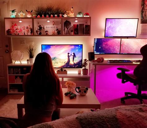 Gamer Couple Goal 2021 Cute And Cozy Couple’s Side By Side Gaming Room Setup And Design Small