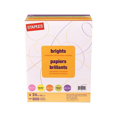Staples Brights 24 Lb Colored Paper Staples