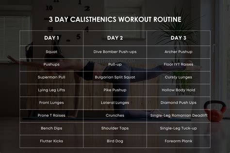 The Best 3 Day Calisthenics Workout Routine Wpdf