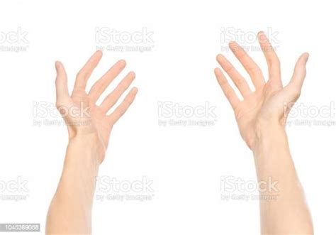 Gestures Topic Human Hand Gestures Showing Firstperson View Isolated On