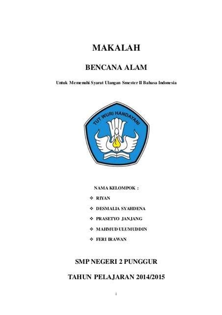 50 Contoh Cover Makalah Yang Baik Dan Benar Smp Sma And Kuliah