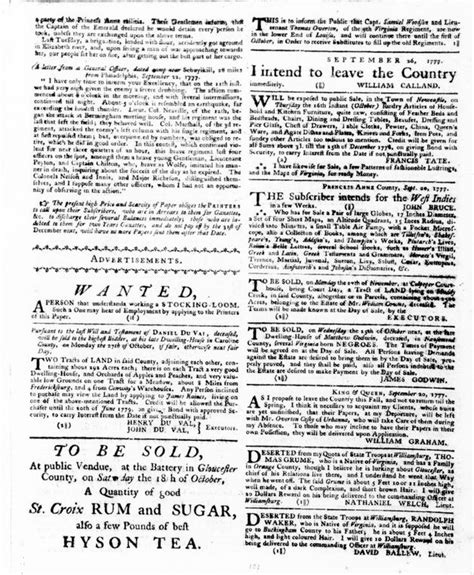 Virginia Gazette Dixon And Hunter Oct 03 1777 Pg 3 The Colonial Williamsburg Official