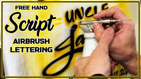 Free Hand Script Airbrush Lettering Youtube