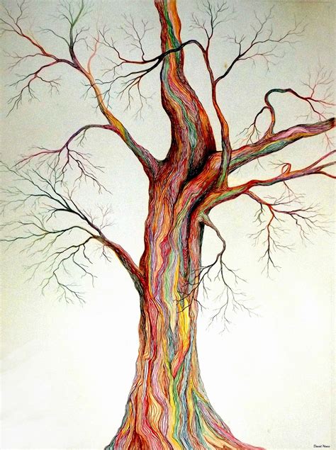 Pencil Simple Tree Drawing With Color Easy Drawing Ideas