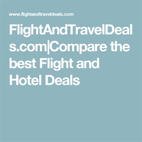 Compare The Best Flight And Hotel Deals