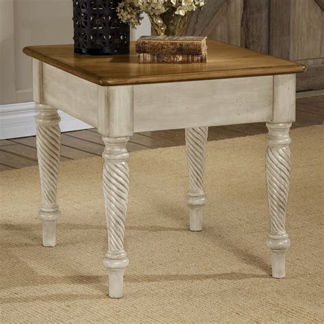 Hillsdale Furniture Wilshire Antique White Wood Casual End Table At