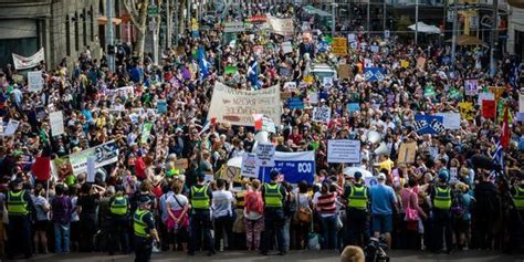 Protest At Tony Abbotts Government Sees Thousands March In Australian