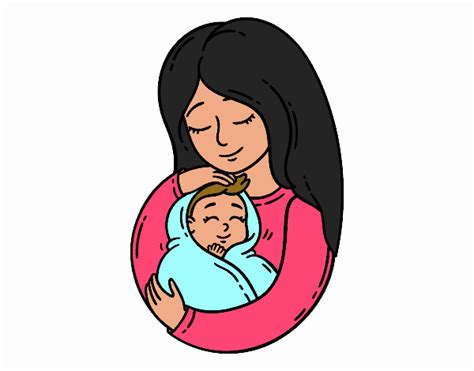 Dibujo De Una Madre Con Su Bebé Pintado Por En El Día 12 03