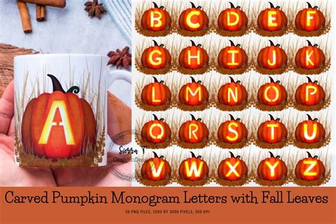 Carved Pumpkin Alphabet Letters