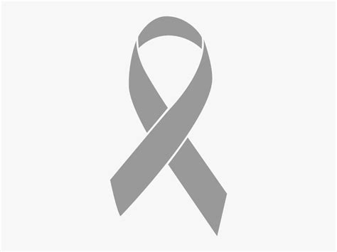 Grey Colored Brain Cancer Ribbon Gold Cancer Ribbon Png Transparent