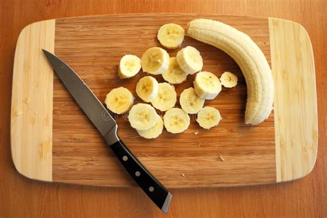 Cutting Bananas Stock Image Image Of Wooden Food Banana 5202189