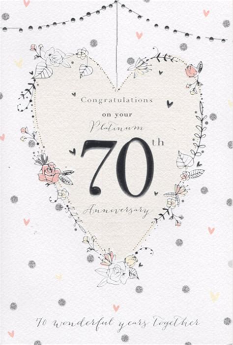 Platinum 70th Anniversary Card Foil Cardspark