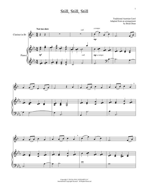 Still, Still, Still Sheet Music | Traditional | Clarinet 