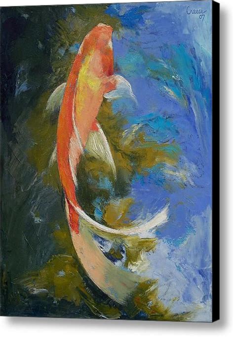 Butterfly Koi Painting Canvas Print Canvas Art By Michael Creese